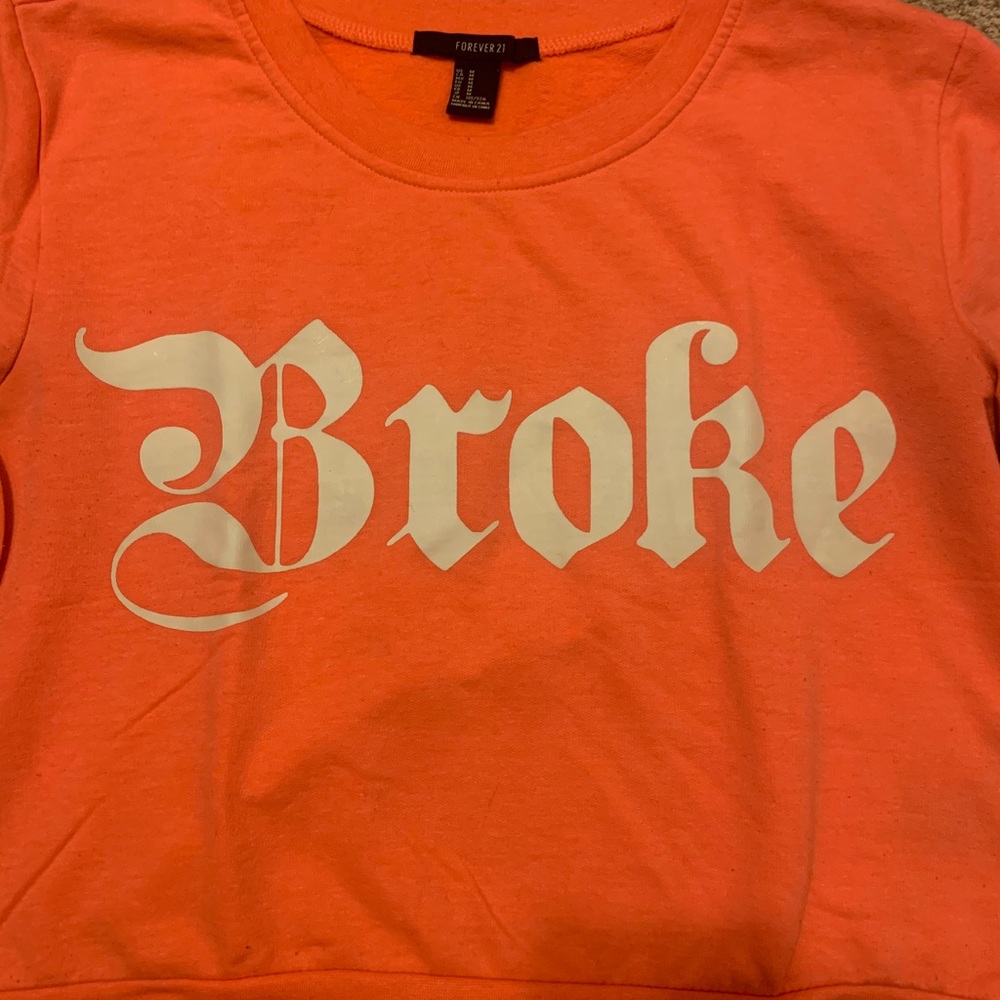 Cropped Coral Sweatshirt